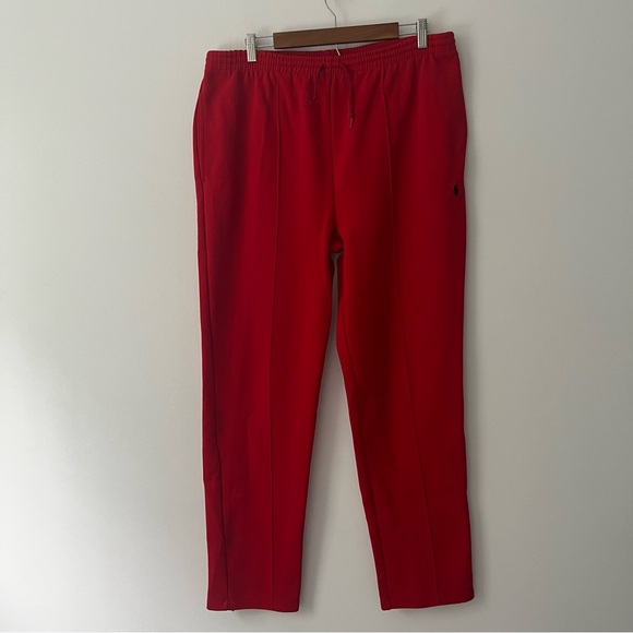 Vintage Polo Sport Ralph Lauren Y2K Red Pintuck Sweat Pants Pintuck M - Picture 1 of 12